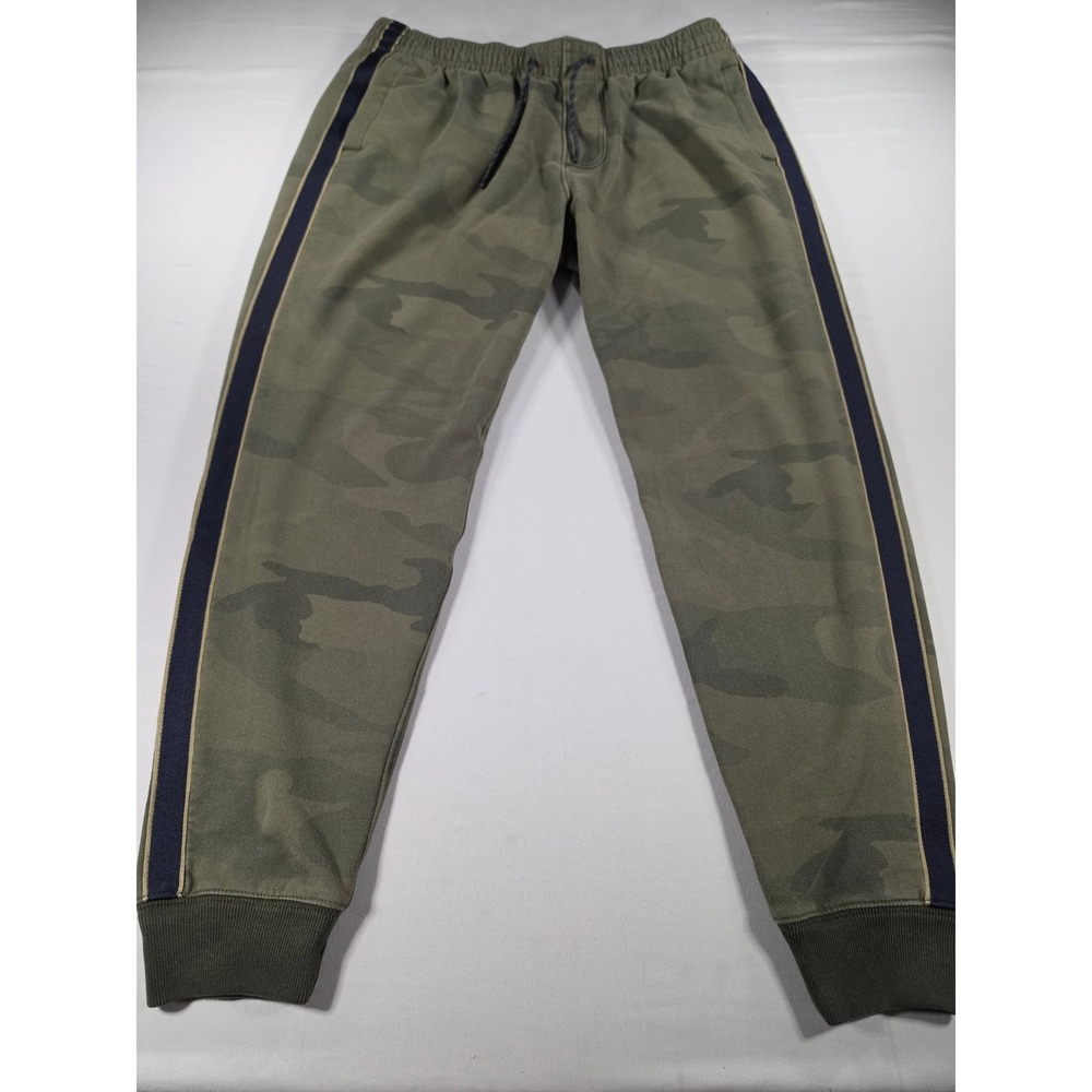 Abercrombie & Fitch Mens Camo Joggers Green Taped Side Stripe Sweatpants Large